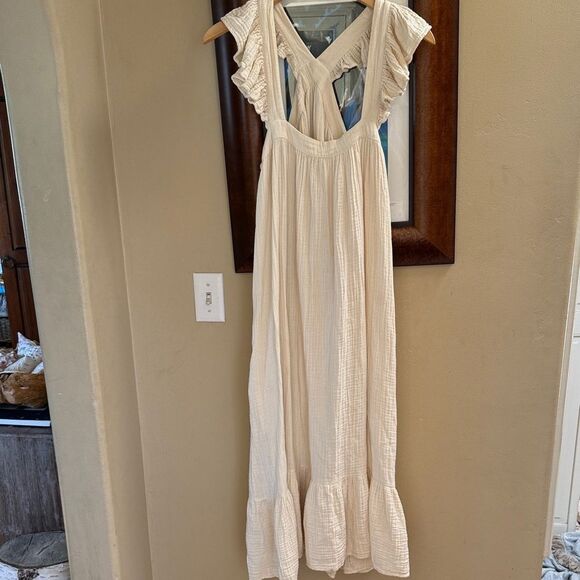 9 Seed Gauze Ruffle Midi Dress M - Picture 1 of 4